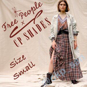 NWOT Free People x CP Shades Plaid Lily Cotton Maxi Skirt Sz S